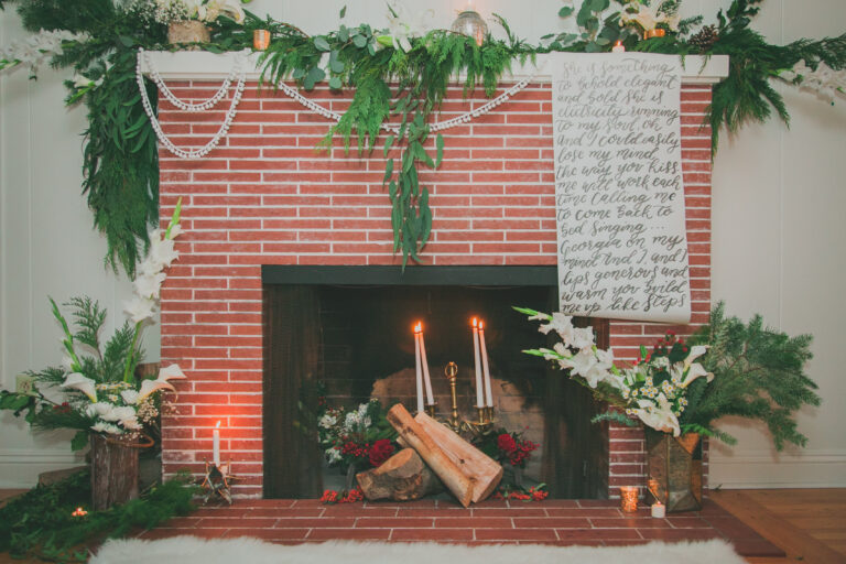 a holiday fireplace